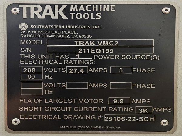 TRAK Vertical Machining Center