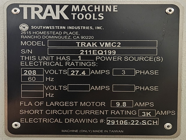 TRAK Vertical Machining Center