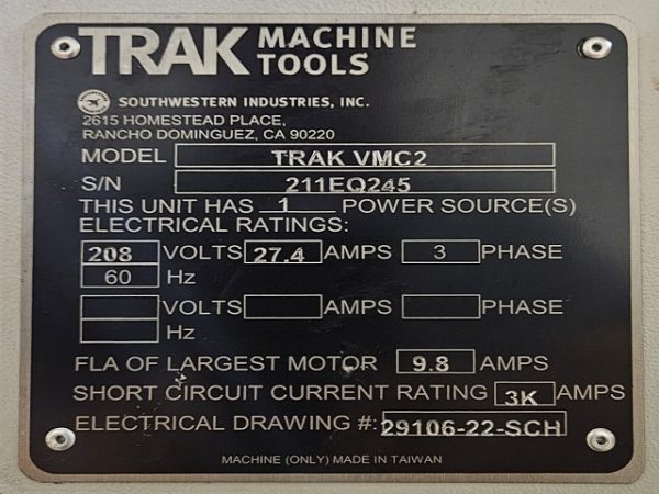 TRAK Vertical Machining Center