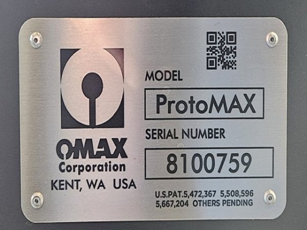 OMAX ProtoMAX Waterjet