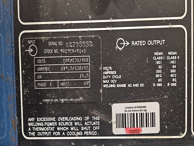 Miller Syncrowave 350 AC/DC Arc Welding Power Source